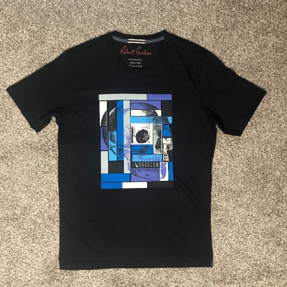 New Robert Graham Skull Short Sleeve Classic Fit T Shirt